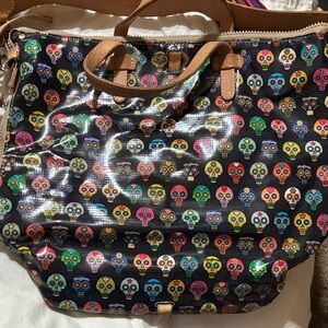 Consuela Multicolor Skull Pattern Tote Bag
